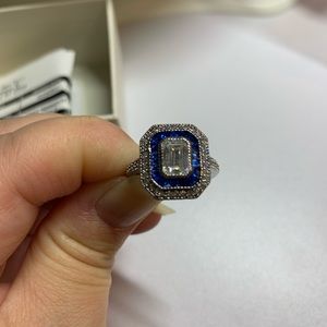 QVC Diamonique Sapphire Ring size 5